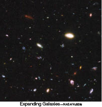 A view of galaxies taken by the Hubble Telescope.