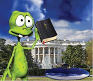 Alien on the White House lawn