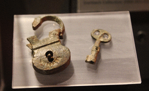 a padlock and key