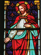 Stained Glass window depicting Jesus Christ