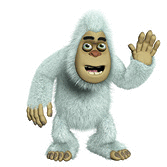 A cute white bigfoot toy yeti