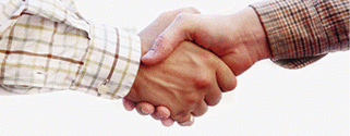 Shaking hands in a greeting