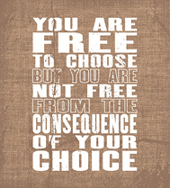 You are free to choose but you are not free from the consequence of your choice.