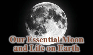 The title of this article is 'Our Essential Moon and Life on Earth,' with a picture of our moon.