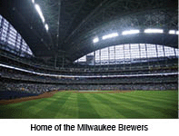 Batting practice under the dome at Miller Park.