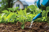 Watering vegetable plants