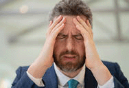 Man with sinus headache