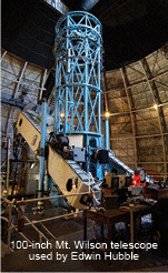 100-inch Mount Wilson telescope used by Edwin Hubble