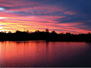 Sunset over a lake