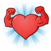 A heart flexing muscles