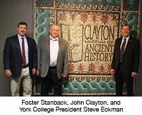 At the opening of the Clayton Museum of Ancient History we see Foster Stanback, John Clayton and Steve Eckman, President of York College