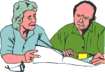 Couple reviewing a document