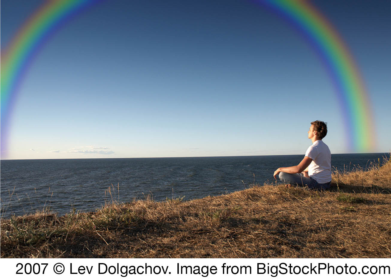 praying with rainbow