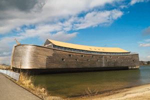 Full-size wooden replica of Noah's Ark
